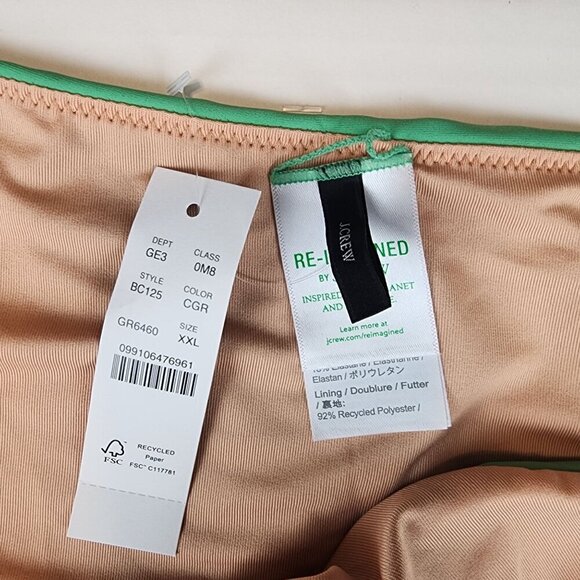 J Crew green  solid bikini bottoms sz XXL Beach Vacation Cruise wear - Picture 2 of 6